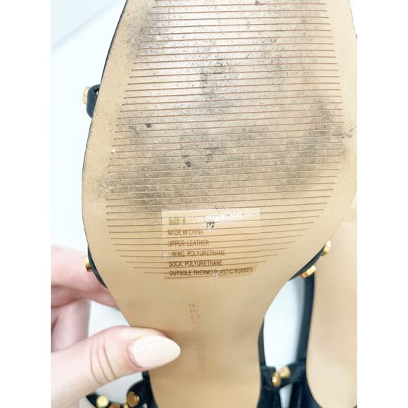 Rebecca Minkoff Avila Sandals Womens Size 8M Black Leather Studded - Picture 6 of 16